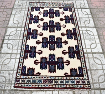 Vintage Tribal Yomud Rug 21'' x 39'' Turkoman Hand-knotted Rug Tribal Yomud Rug - image 1 of 4