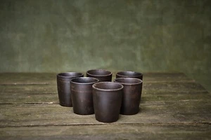 Set of 6 Ceramic Shot Glasses Handmade Clay Glass Set for Weddings Party - Picture 1 of 5