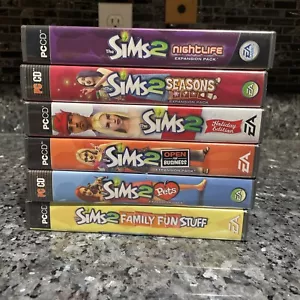 Die Sims 2 PC Spielepaket 6 Nachtleben Haustiere Ferienzeiten geöffnet Geschäft Familie Spaß - Bild 1 von 13
