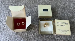 Avon Fashion Jewelry Lot of 2 pairs of earrings (wreath and clip) Vtg! - Picture 1 of 4