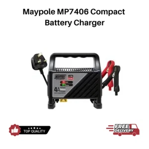 6A Compact Battery Charger - 12V - Insulated Crocodile Clips - Maypole MP7406 - Picture 1 of 1