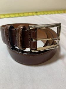 TRAFALGAR Easton Brown Size 34 Slight distressed Leather Dress belt - Picture 1 of 11