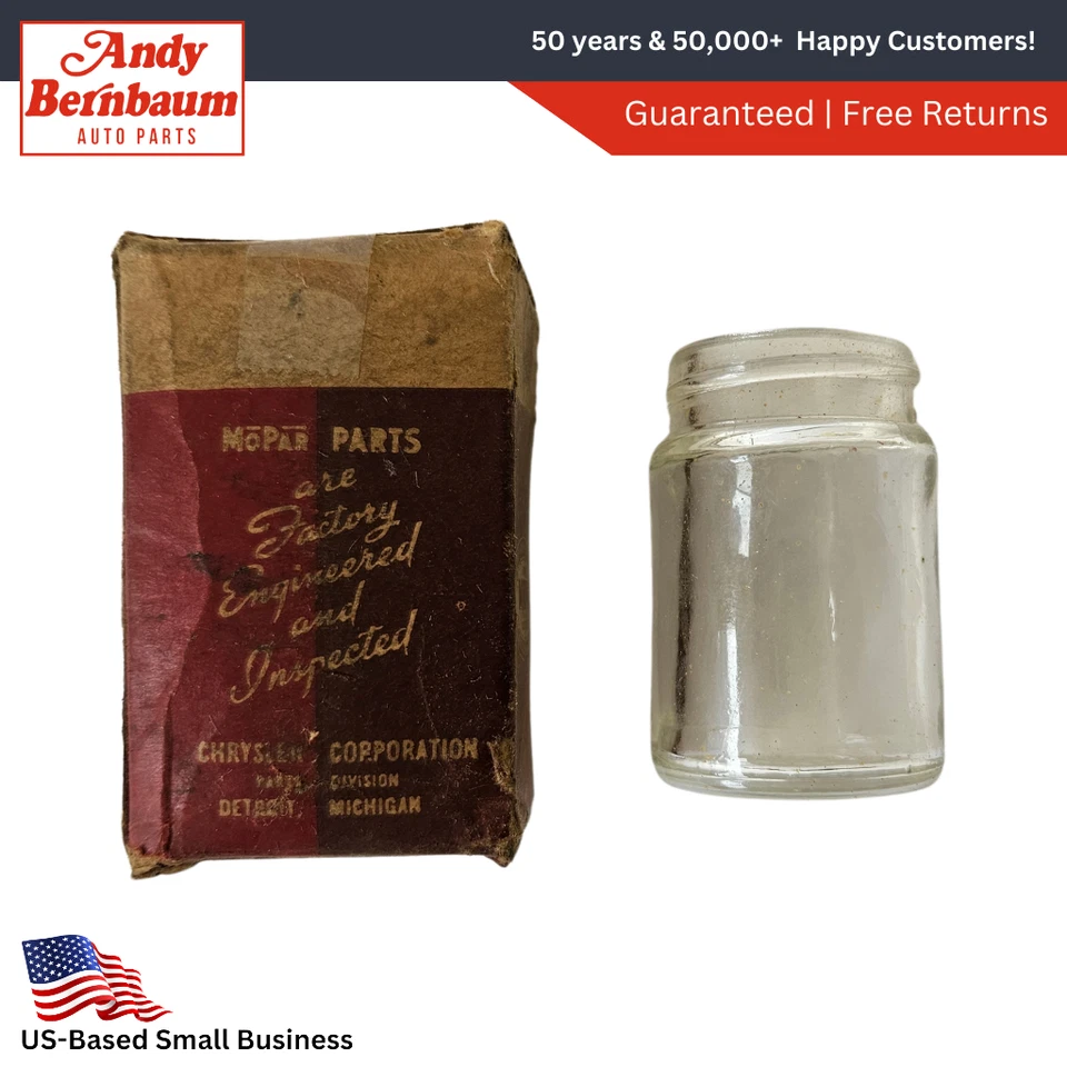 1940-1948 Plymouth Dodge Desoto Chrysler Fuel Filter Bowl Glass NOS 860290 - Image 1 of 4