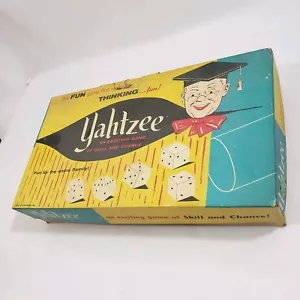 Vintage Yahtzee Dice Game Complete ©1961 ES Lowe Co Game That Makes Thinking Fun - Picture 1 of 3