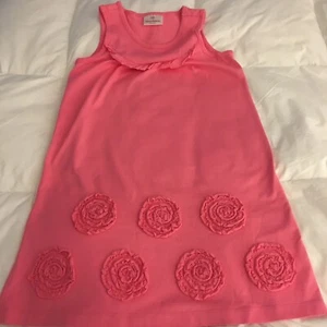 HANNA ANDERSSON GIRLS DRESS SIZE 6 PINK WITH FLOWER EMBELLISHMENTS - Picture 1 of 6