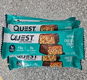 Quest Chocolate Coconut Crispy Hero Protein Bar, Gluten Free 15g Protein 5 bars - Picture 1 of 1