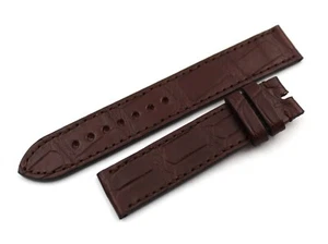 Cinturino Vera Pelle Alligatore Marrone Piatto 18/18mm Artigianale Made Italy - Imagen 1 de 4