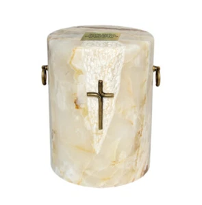 Stone Urn Natural Onyx With Calla Lily Cremation Urn For Adult Memorial Urn  - Bild 1 von 5