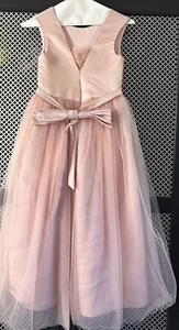 Girls Pink Formal Dress Medium Tulle Pink Peony Girls Blush Flower Girl Dress - Picture 1 of 6