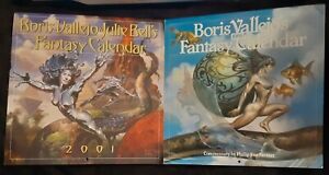 2 FANTASY SYFY ARTISTIC CALENDARS BY BORIS VALLEJO FROM 1995 & 2001 WITH POSTER