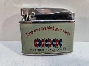 Accendino Pinguino Pubblicitario Piatto "PLYMOUTH" Vintage Funzionante 7644/32 - Foto 1 di 12
