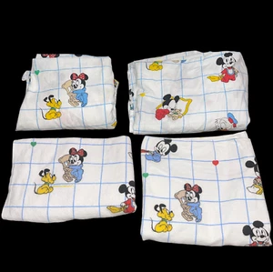Vintage Dundee Disney Babies Mickey Minnie Flannel Receiving Baby Blanket Donald - Picture 1 of 23