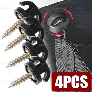 4x Car Rear Trunk Envelope Cargo Net Tie Down Hooks Ring Loop Hanging Black - Bild 1 von 12
