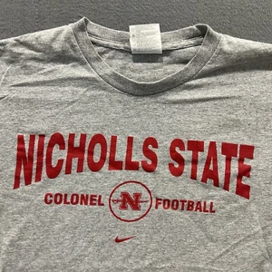 Vintage Nike Nicholls State Colonels Shirt Herren Medium grau Center Swoosh MPA - Bild 1 von 7