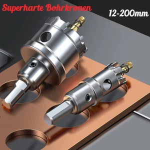 Lochsäge Hartmetall HM Bohrkrone Kreisschneider für Edelstahl 12-200 mm Bohrer - Picture 1 of 79