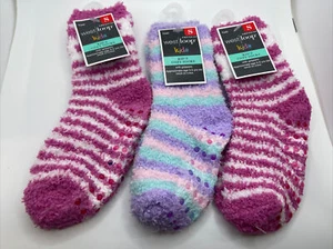 Lot of 3 West Loop Kids Fuzzy Socks Non-Slip Small 4-8.5 (Shoe Size) Ages 3-5 yr - Picture 1 of 1