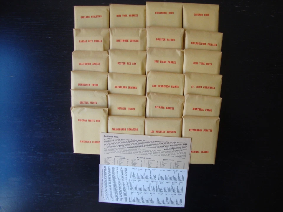 SUPER CLEAN!  APBA BASEBALL ORIGINAL & COMPLETE 1969 SEASON PLAYER CARDS + XBs - Image 1 of 4