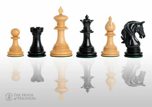 The Teramo Luxury Chess Set - Pieces Only - 4.4" King - Genuine Ebony - Picture 1 of 11
