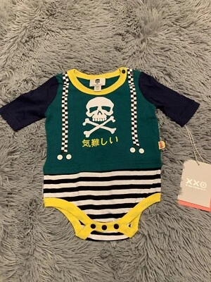 Body Harajuku Mini Target 20th 6M Calavera Huesos Cruzados Nuevo con Etiquetas Foto 1 de 4