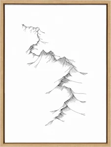 Sylvie Mountains Framed Canvas Wall Art by Viola Kreczmer, 18X24 Natural, Black - Picture 1 of 8
