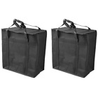 2 Pack Insulated Reusable Grocery Bag Food Delivery Bag with Dual Zipper W5Z6