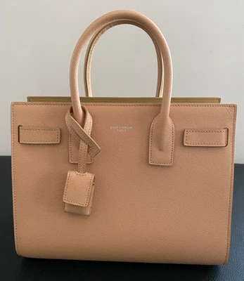 SAINT LAURENT Sac De Jour Baby Neutral Vintage Rose Grain Leather Top Handle Bag - Image 1 of 4