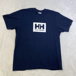 Helly Hansen Men’s Size XL Box Logo Short Sleeve Shirt Black EUC - Picture 1 of 7