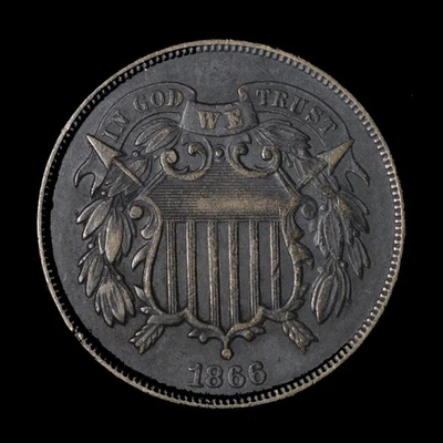1866 Two Cent Piece - Free Shipping USA - Image 1 of 3