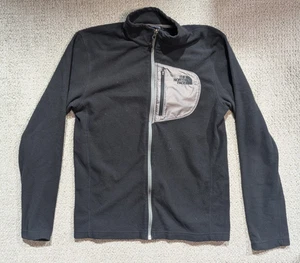 The North Face Fleece Jacket Black Men's Small Pocket Zip Long Sleeve Full Zip - Picture 1 of 16