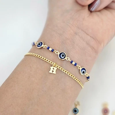 Conjunto de pulseira Evil Eye, conjunto de pulseira de proteção, pulseira Evil Eye. - Imagem 1 de 4