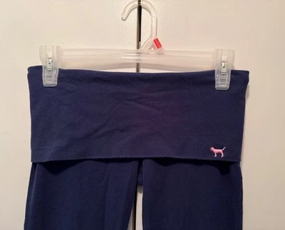Victoria Secret's PINK Y2K Yoga Fold Over Leggings Navy Flare Sz XS Excellent - Image 1 of 4