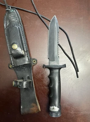 Explorer Wilderness #21-049 Япония выживания фиксированное лезвие нож с кожаными ножнами - Изображение 1 из 4