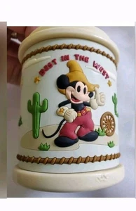 Disney VINTAGE Collectible Cups Mickey Mouse Lil Buckaroo Plastic **Set Of 2 - Picture 1 of 9
