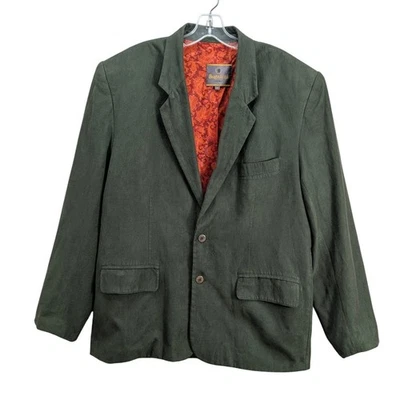 Bugatchi Uomo Mens Sport Coat Jacket Paisley Lined Green Size M Vintage Hongkong - Image 1 of 4