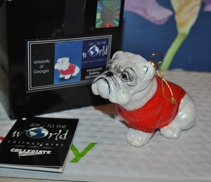 Neu FREUDE AN DER WELT Glas Ornament MASKOTTCHEN BULLDOGGE Georgia Football Echtheitszertifikat PL - Bild 1 von 5