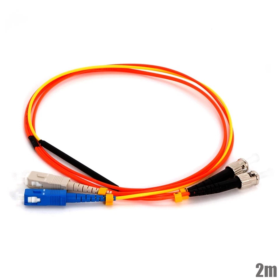 2M Single-Mode SC to ST OM2 Duplex Mode Fiber Optic Conditioning Patch Cable - Image 1 of 1
