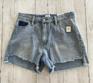 Time and Tru Destructed 4" Jeansshorts lockere Passform hoher Bund Größe 8 für Damen - Bild 1 von 8