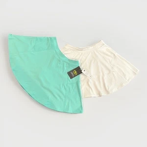 Athletic Works 2 Pack Solid White & Teal Pull On Skort Pockets Girls L 10-12 NEW - Picture 1 of 14