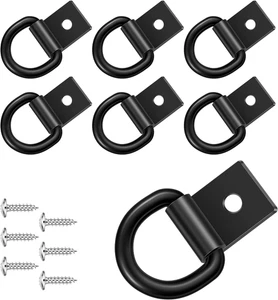 Paquete de 6 anclajes de amarre de anillo en D de alta resistencia con tornillos - 2400 libras - Imagen 1 de 12