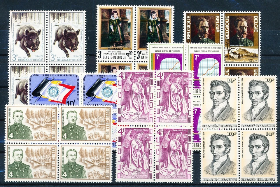 LS63214 Belgium mixed thematics blocks of 4 MNH - Image 1 of 1