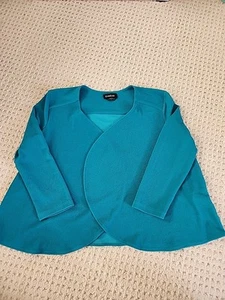 Bebe Women's Business Cardigan Turquoise Size Large Lightweight Knit Sweater - Picture 1 of 4