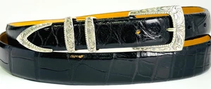 Greg Jensen Sterling Silber .925 Handgraviert Ranger Gürtelschnalle 42 Alligator - Bild 1 von 12