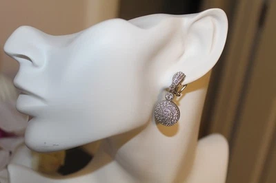 Pendientes Judith Ripka plata 925 pavé circonita Foto 1 de 4