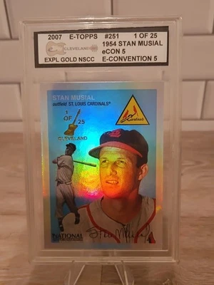 2007 E-Topps STAN MUSIAL #251 Red 1954 1 of 25 HOF CARDINALS E-CON  - Image 1 of 2
