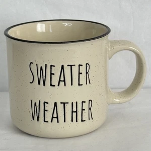 Capelli New York Sweater Weather Beige Farmhouse  Wide Coffee Mug 2022 16 oz. - Picture 1 of 7