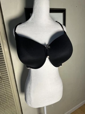 Sujetador Auden 40DD negro con detalle rosa y lazo Foto 1 de 4