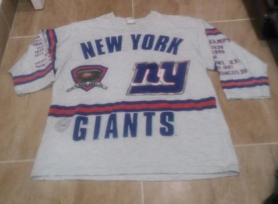 Camisa De Colección Años 90 Long Gone X New York Giants 1990 Gris Manga Larga 3/4 Talla XL Foto 1 de 4