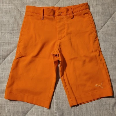 Puma Golf Shorts Youth Boys Size XS Orange Preppy Athleisure Sportswear  - Image 1 of 4