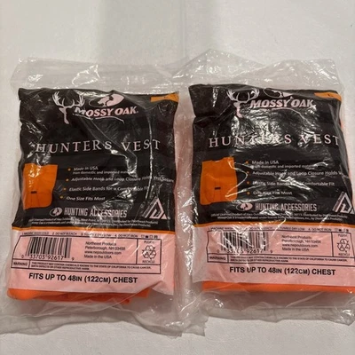 Mossy Oak Blaze Orange Hunters Vest Deer Hunting Size large New - Image 1 of 3