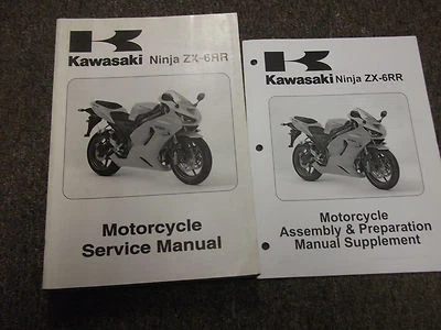 2005 Kawasaki ZX-6RR Ninja Moto Servicio Tienda Reparación Manual Juego 05 Books - Imagen 1 de 4
